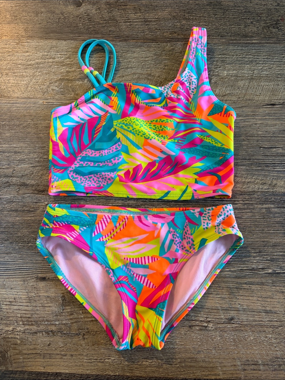 Girls' Tropical Multicolor Two-Piece Swim Set